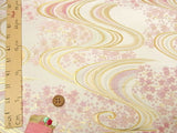 Nishijin-ori Brocade Bright Cherry on Water - White (Length) 1=0.25yard