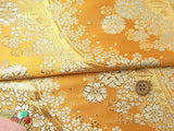 Nishijin-ori Brocade Flowing Silver Cherry Blossoms - Yamabuki Yellow (Length) 1=0.25yard