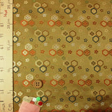 Nishijin-ori Brocade Floral Hexagon Pattern - Ocher (Length) 1=0.25yard