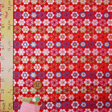 Nishijin-ori Brocade Flower Carpet - Red (Length) 1＝0.25yard