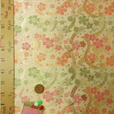 Nishijin-ori Brocade Swinging Noshi Strips & Cherry Blossoms - Beige (Length) 1=0.25yard