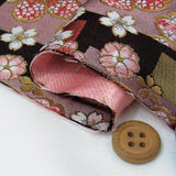 Nishijin-ori Brocade Modern Cherry Squares - Black/Red (Length) 1=0.25yard