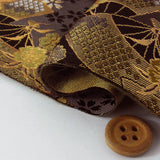 Nishijin-ori Brocade Japanese Fans with Sakura - Black/Gray (Length) 1=0.25yard