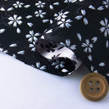 Nishijin-ori Brocade Small Cherry Blossoms on Black (Length) 1=0.25yard