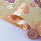 Nishijin-ori Brocade Soft Colored Ume Blossoms on Lines - Beige (Length) 1=0.25yard
