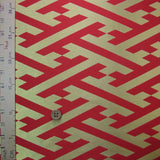 Nishijin-ori Brocade Dynamic Golden Sayagata Pattern - Red (Length) 1=0.25yard