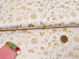 Nishijin-ori Brocade Arabesque Floral on Geometric Pattern - White (Length) 1=0.25yard