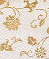 Nishijin-ori Brocade Arabesque Floral on Geometric Pattern - White (Length) 1=0.25yard