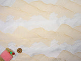 Nishijin-ori Brocade Gold & Silver Waves on White (Length) 1=0.25yard