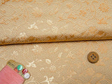 Nishijin-ori Brocade Arabesque Floral on Geometric Pattern - Beige (Length) 1=0.25yard