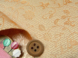 Nishijin-ori Brocade Arabesque Floral on Geometric Pattern - Beige (Length) 1=0.25yard