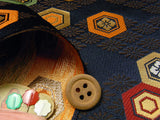 Nishijin-ori Brocade Concentric Hexagons - Navy (Length) 1=0.25yard