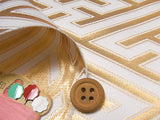 Nishijin-ori Brocade Superior Geometric Pattern - White/Gold (Length) 1=0.25yard