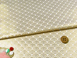 Nishijin-ori Brocade Gold Waves on White (Length) 1=0.25yard