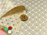 Nishijin-ori Brocade Gold Waves on White (Length) 1=0.25yard