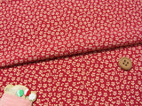 Tiny Cherry Blossoms in Classic Red (Length) 1＝0.25yard