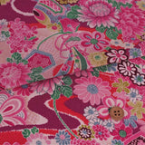 Floral Noshi Bundles & Lucky Mallets - Pink/Adzuki Red (Length) 1=0.25yard