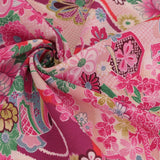 Floral Noshi Bundles & Lucky Mallets - Pink/Adzuki Red (Length) 1=0.25yard