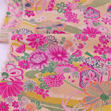 Floral Noshi Bundles & Lucky Mallets - Yellow-Green (Length) 1=0.25yard