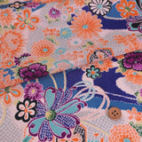 Floral Noshi Bundles & Lucky Mallets - Blue (Length) 1=0.25yard