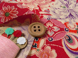 Japanese Magnificent Flowers on Red (Length) 1=0.25yard