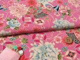 Japanese Magnificent Flowers on Pink (Length) 1=0.25yard