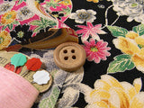 Japanese Magnificent Flowers on Black (Length) 1=0.25yard
