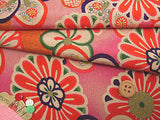 Chrysanthemum and Ume Blossoms on Pink (Length) 1=0.25yard