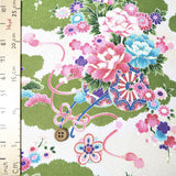 Floral Court Carriages & Balls - Yellow-Green (Length) 1=0.25yard