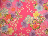 Elegant Ume and Cherry Blossoms on Pink (Length) 1=0.25yard