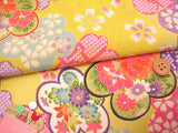 Elegant Ume and Cherry Blossoms on Yellow (Length) 1=0.25yard