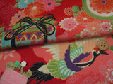 Japanese Shell Boxes with Cranes - Red (Length) 1=0.25yard