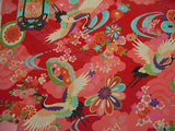 Japanese Shell Boxes with Cranes - Red (Length) 1=0.25yard