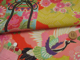 Japanese Shell Boxes with Cranes - Orange (Length) 1=0.25yard