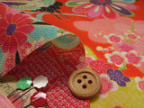 Japanese Shell Boxes with Cranes - Orange (Length) 1=0.25yard