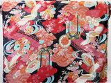 Japanese Shell Boxes with Cranes - Black (Length) 1=0.25yard