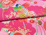 Peacocks and Flowers on Pink (Length) 1=0.25yard