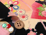 Peacocks and Flowers on Black (Length) 1=0.25yard