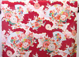 Fans and Flowers on Garnet (Length) 1=0.25yard