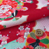 Fans and Flowers on Garnet (Length) 1=0.25yard