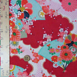 Fans and Flowers on Garnet (Length) 1=0.25yard