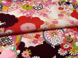Flowers on Water - Azuki Red (Length) 1=0.25yard