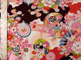Flowers on Water - Azuki Red (Length) 1=0.25yard