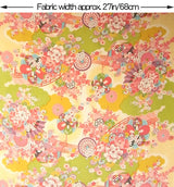 Flowers on Water - Yellow-Green (Length) 1=0.25yard