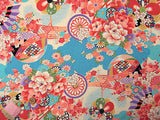 Flowers on Water - Light Blue (Length) 1=0.25yard