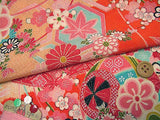 Traditional Crane Pattern on Orange (Length) 1=0.25yard