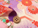 Traditional Crane Pattern on Purple (Length) 1=0.25yard