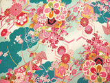 Traditional Crane Pattern on Blue (Length) 1=0.25yard