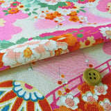 Flowers on Wave Pattern - Pink (Length) 1=0.25yard