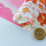 Flowers on Wave Pattern - Pink (Length) 1=0.25yard